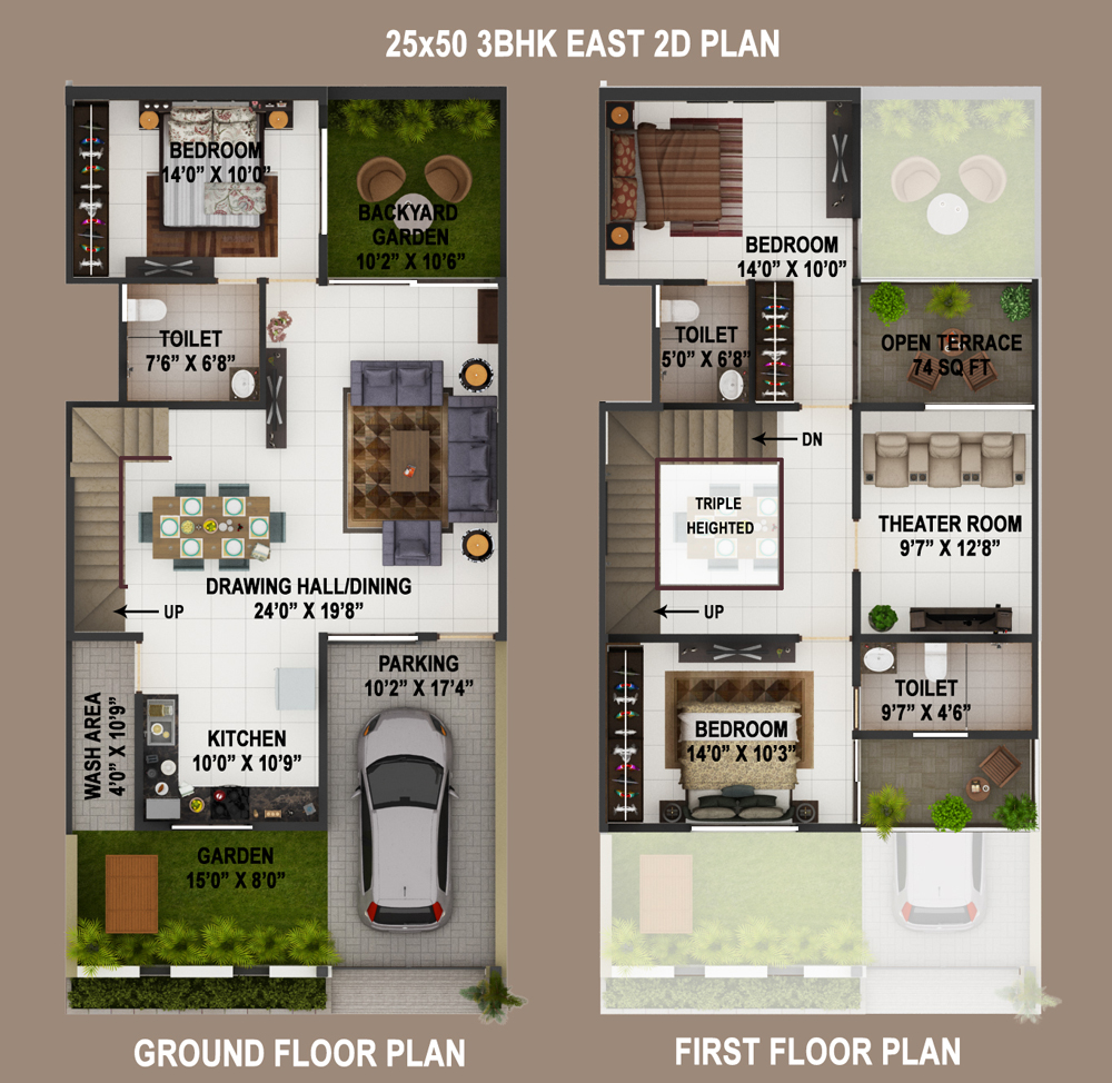 25x50_3BHK_EAST_2d_PLAN